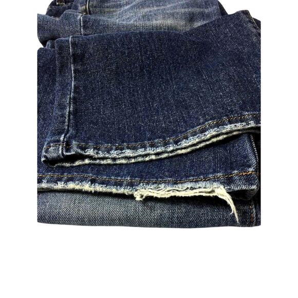 Calvin Klein Flare Jeans Womens Size 8 Medium Wash Denim Distress Mid Rise - Picture 6 of 11